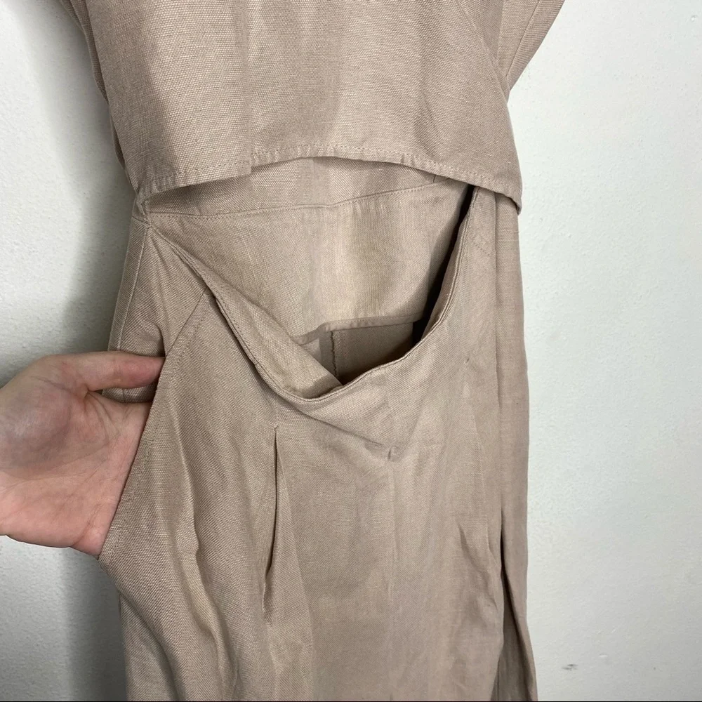 Wilfred Brax Linen Cut Out Jumpsuit beige